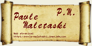 Pavle Maletaški vizit kartica